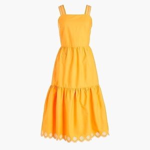 J Crew Factory Embroidered Scalloped Tiered Dress